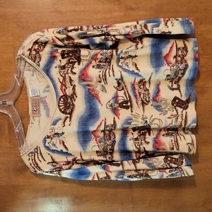 Western print ribbed t-shirt